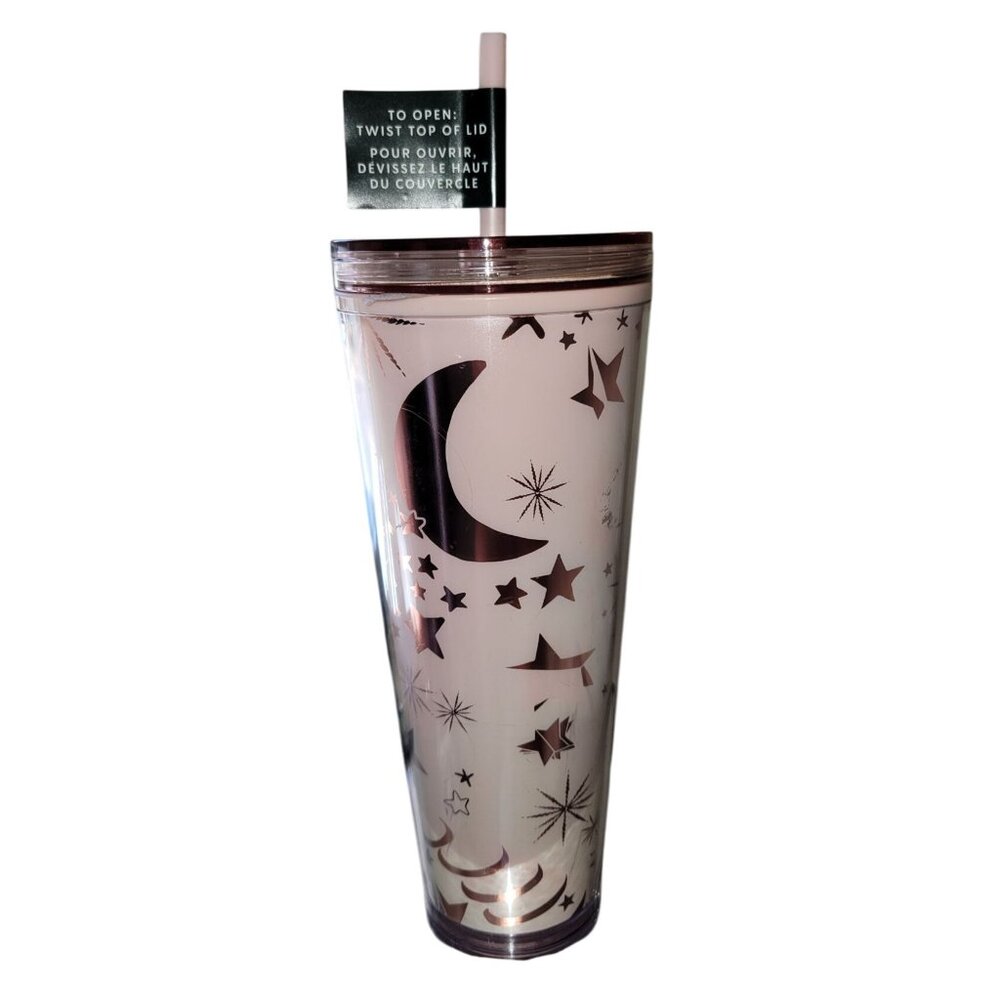 Starbucks Pink Moon & Stars Decorate Your Own Lid Tumbler 24 Oz - Picture 2 of 7